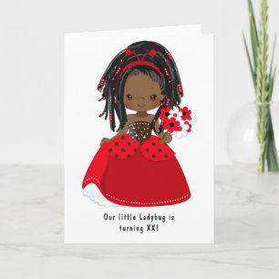 Ladybug Black Princess Fairy Tale Birthday Party Einladung