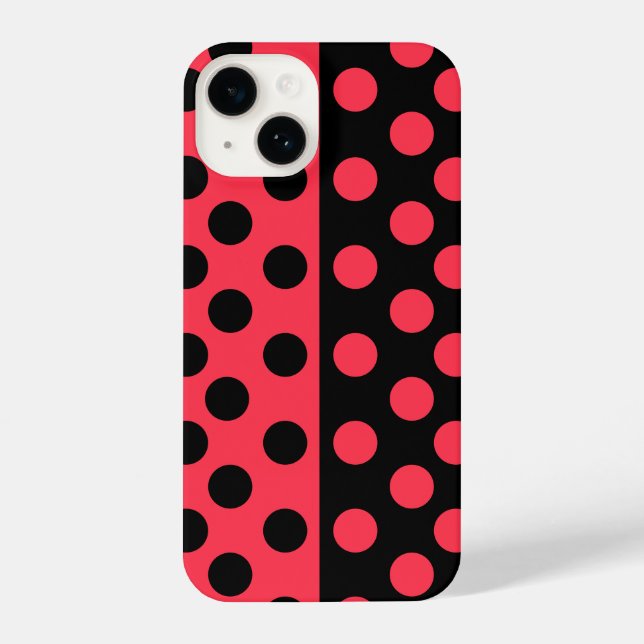 Ladybug Black Red Polka Dots iPhone Hülle (Rückseite)