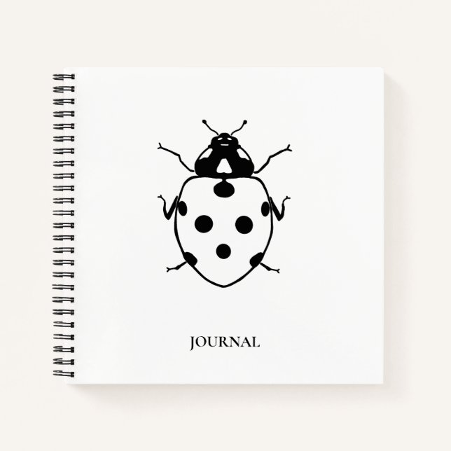 Ladybug Black + White Journal 8.5" X 8'5" Notizbuch (Vorderseite)