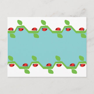 Ladybug Blue Background No Text Postkarte