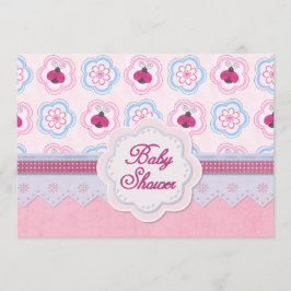 Ladybug Blume Babydusche Einladung