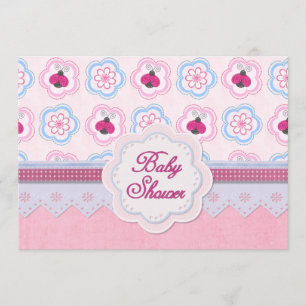 Ladybug Blume Babydusche Einladung