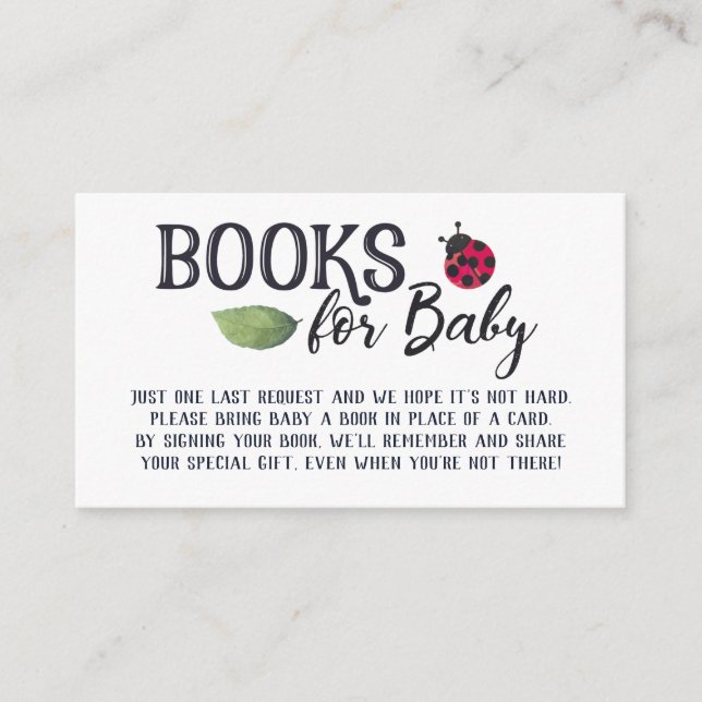 Ladybug-Bücher für die Babyverpackungskarte Begleitkarte (Vorderseite)