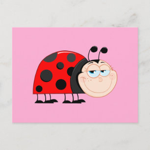 Ladybug Bugs Funny Insect Niedlich Lächeln Postkarte