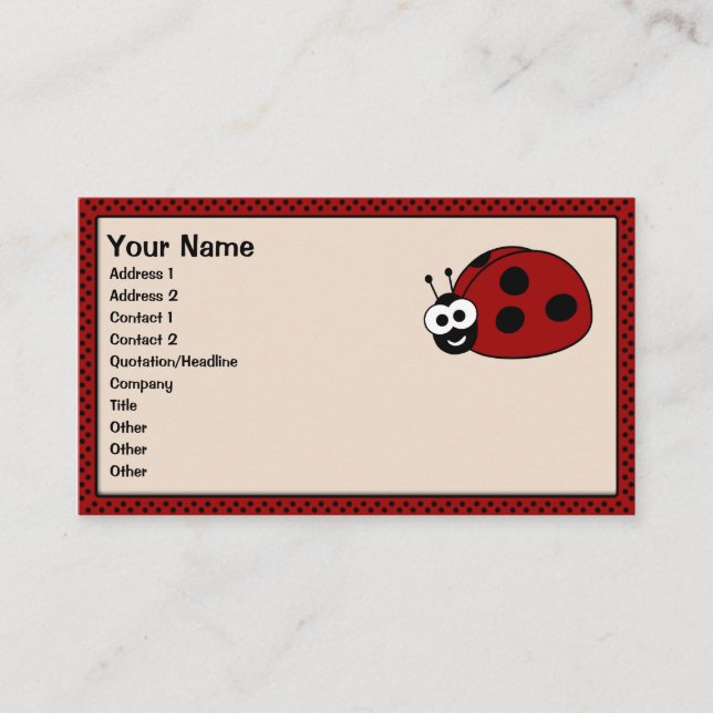 Ladybug Business Cards Visitenkarte (Vorderseite)