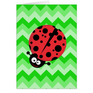 Ladybug Cartoon auf Green Zigzag
