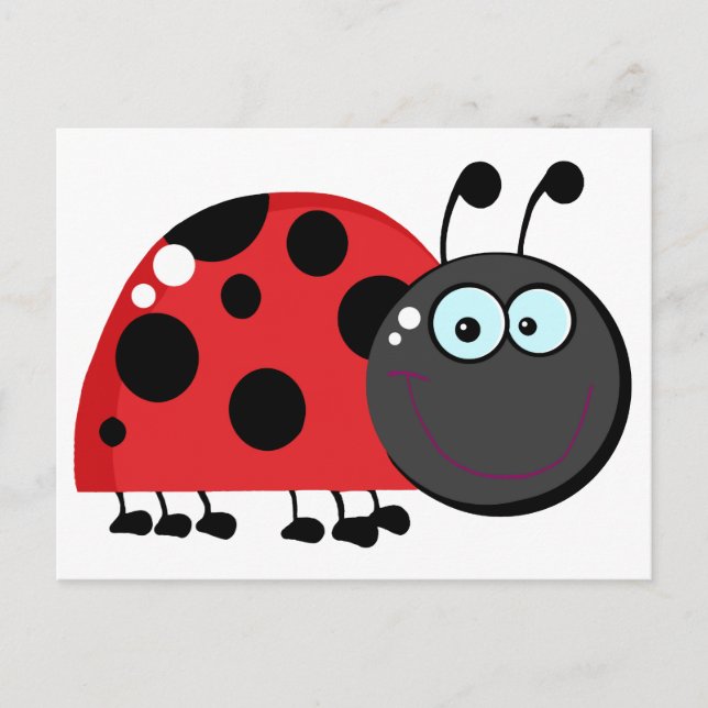 Ladybug Cartoon Character Postkarte (Vorderseite)