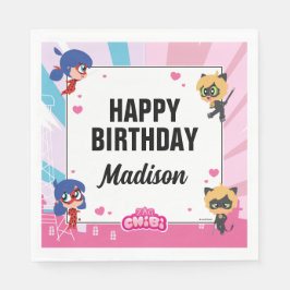Ladybug Cat Noir Chibi Geburtstag Serviette