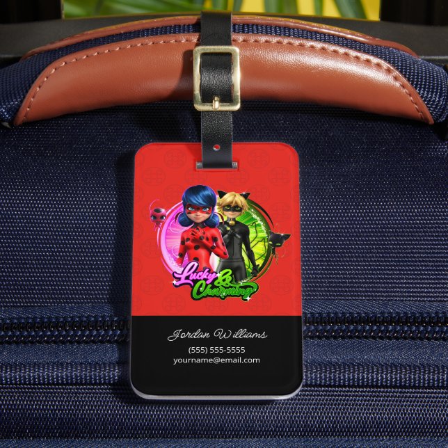 Ladybug & Cat Noir | Glück & Charme Gepäckanhänger (Vorderseite Insitu 2)
