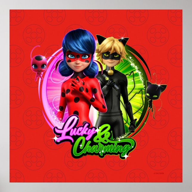 Ladybug & Cat Noir | Glück & Charme Poster (Vorne)