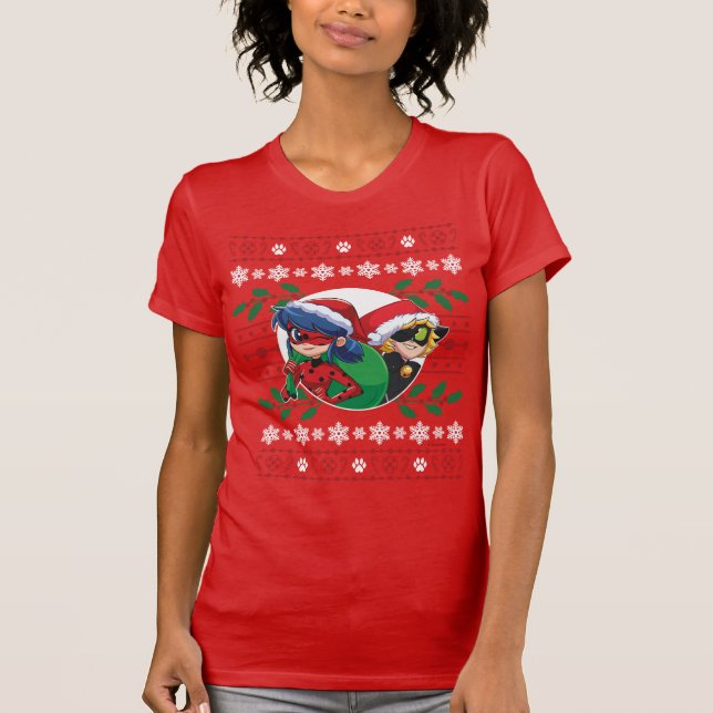 Ladybug & Cat Noir | Holiday Graphic T-Shirt (Vorderseite)