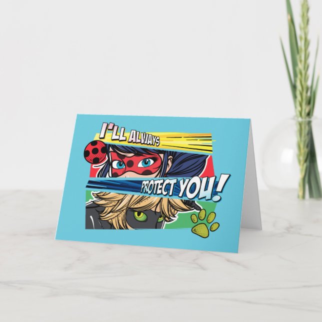 Ladybug & Cat Noir schützen Sie immer Karte (Vorderseite)