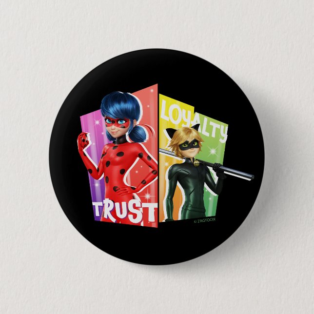Ladybug & Cat Noir | Vertrauen und Loyalität Button (Vorderseite)