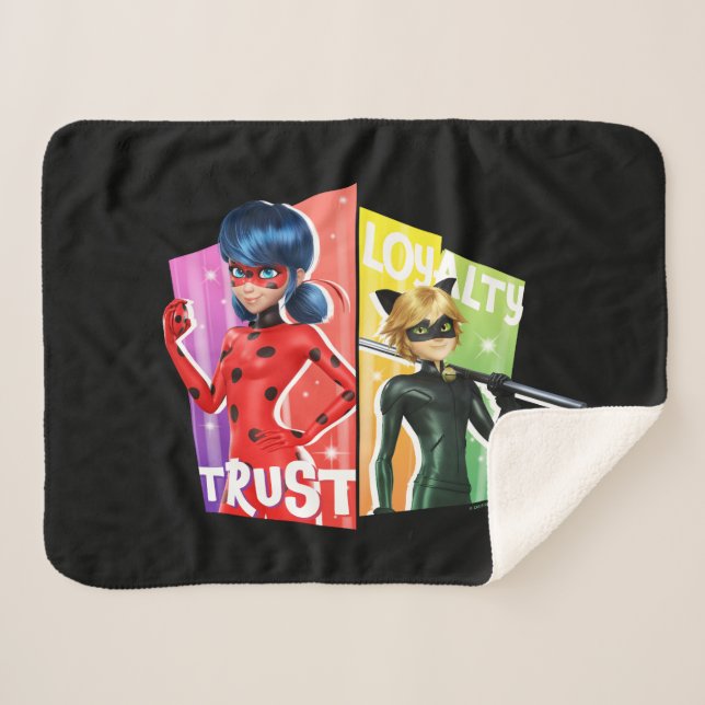 Ladybug & Cat Noir | Vertrauen und Loyalität Sherpadecke (Vorderseite (Horizontal))