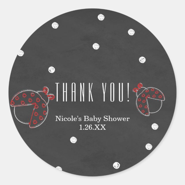 Ladybug Chalkboard Dots Chalk Gefälligers Stickers (Vorderseite)
