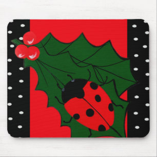 Ladybug Christmas Mousepad