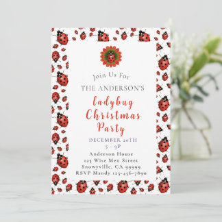 Ladybug Christmas Party Einladung