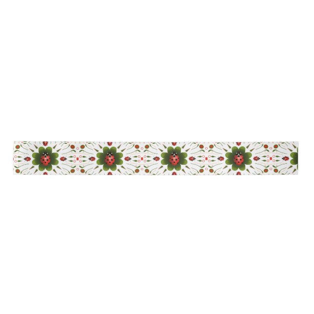 Ladybug Christmas Satin Ribbon Satinband (Vorderseite)