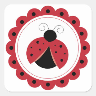Ladybug Circle Quadratischer Aufkleber