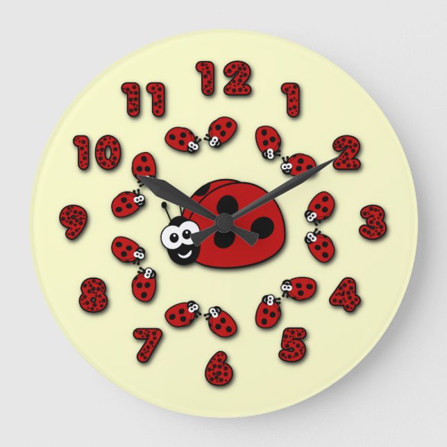 Ladybug Clock Große Wanduhr (Vorderseite)