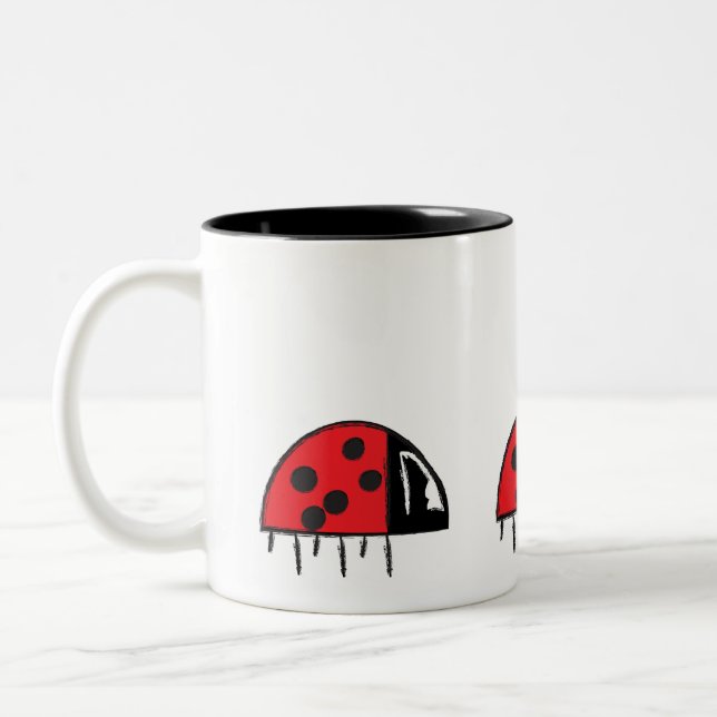 Ladybug Coffee Cup Zweifarbige Tasse (Links)