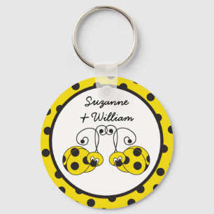Ladybug Couple Yellow Keychain Schlüsselanhänger