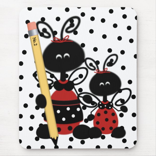 Ladybug der Lehrerin mit Bleistift-Maus-Pad Mousepad (Vorne)