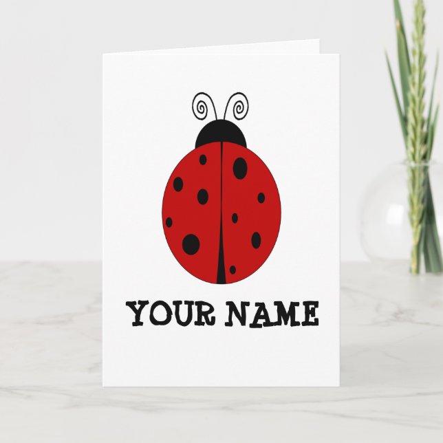 LADYBUG-Design mit JEDEM NAME Karte (Vorderseite)
