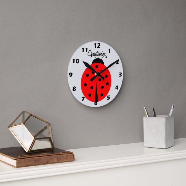 Ladybug Design Personalised Runde Wanduhr (Büro)
