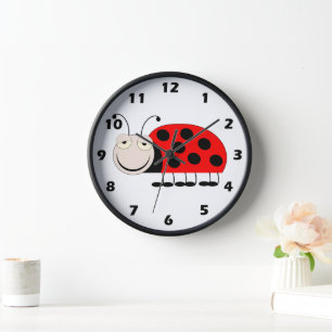 Ladybug Design Wall Clock Wanduhr