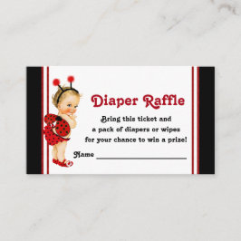 Ladybug Diaper Raffles Tickets Begleitkarte