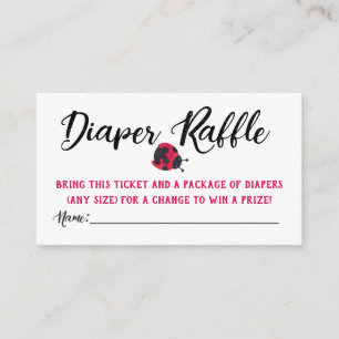 Ladybug Diaper Raffles Tickets Begleitkarte