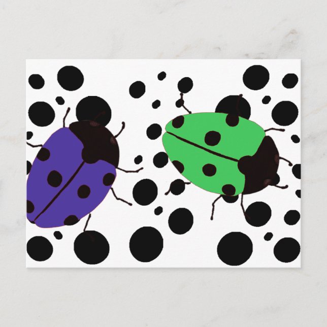 Ladybug Dots Postkarte (Vorderseite)