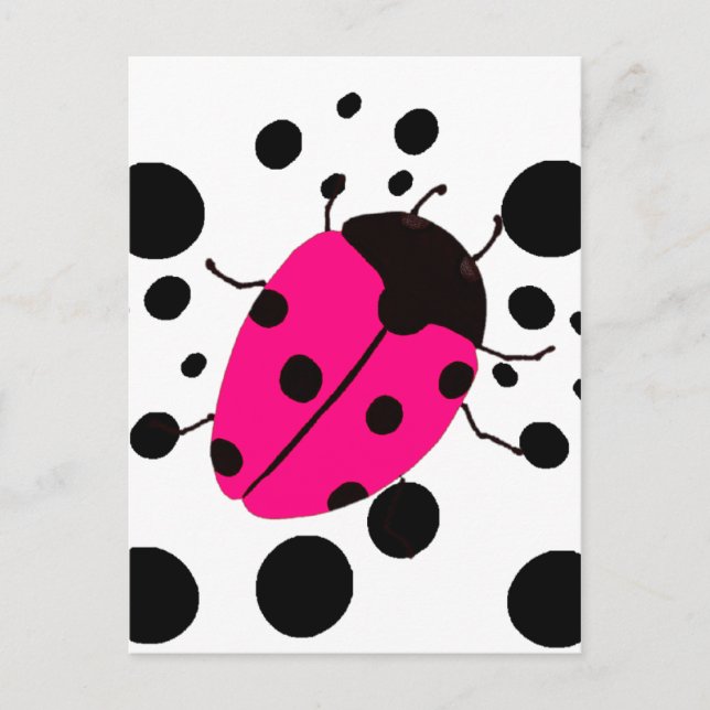 Ladybug Dots Postkarte (Vorderseite)