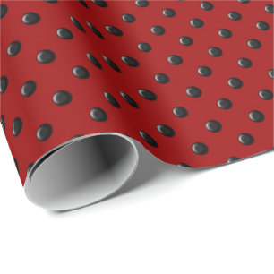 Ladybug-Dots-Red-and-Black- Geschenkpapier