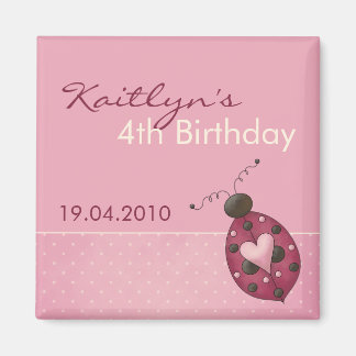 Ladybug - Einladungs-Magnet zum Geburtstag Magnet