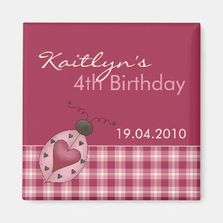Ladybug - Einladungs-Magnet zum Geburtstag Magnet