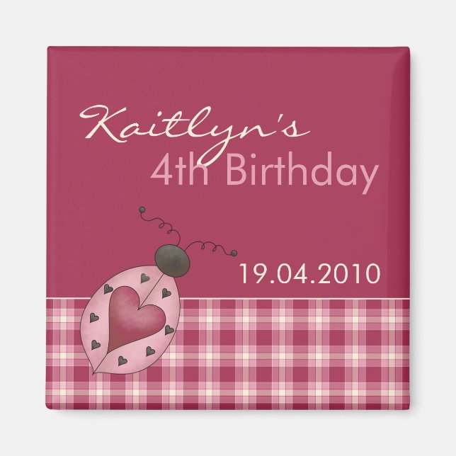 Ladybug - Einladungs-Magnet zum Geburtstag Magnet (Vorne)