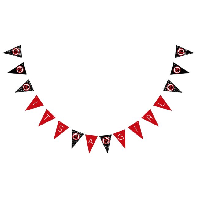 Ladybug Es ist ein Girl Baby Duwer Flag Banner (Alle)