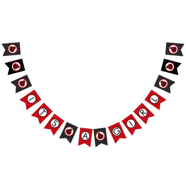 Ladybug Es ist eine Mädchen-Babydusche mit Hängeba Wimpelkette (Alle)