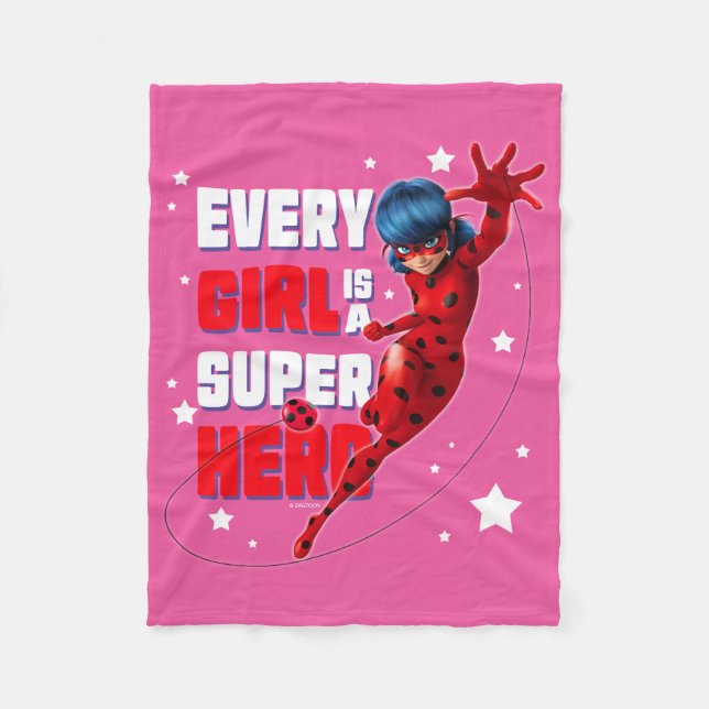 Ladybug Every Girl ist ein Super-Held Fleecedecke (Vorderseite)