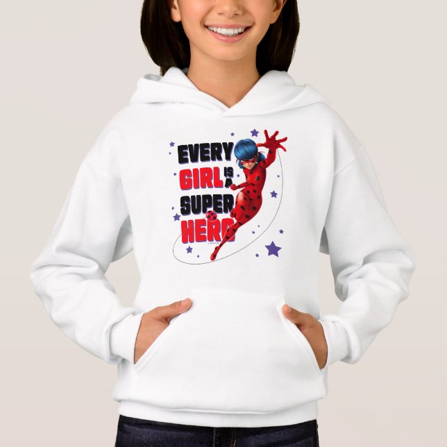 Ladybug Every Girl ist ein Super-Held Hoodie (Vorderseite)
