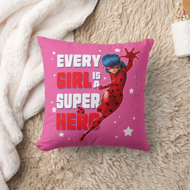 Ladybug Every Girl ist ein Super-Held Kissen (Decke)