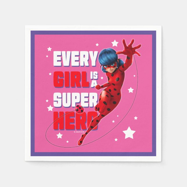Ladybug Every Girl ist ein Super-Held Serviette (Vorderseite)