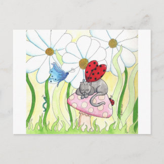 Ladybug Fairy Cat Postkarte