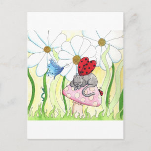 Ladybug Fairy Cat Postkarte