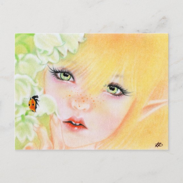 Ladybug Fairy Postcard Postkarte (Vorderseite)