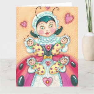 Ladybug Familie MUTTER's DAY CARD individualisiere Karte