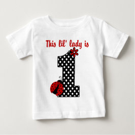 "Ladybug First Birthday" MONOGRAM RUFFLE T-SHIRT