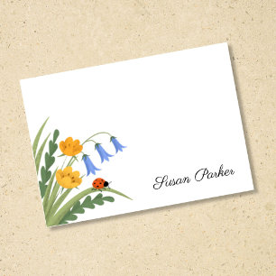 Ladybug Floral Bluebells Buttercup Sticky Post-it Klebezettel
